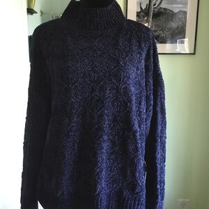 Women’s Navy Blue Cable Knit Sweater